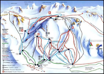 Las Lenas Trail Map - CLICK TO ENLARGE.