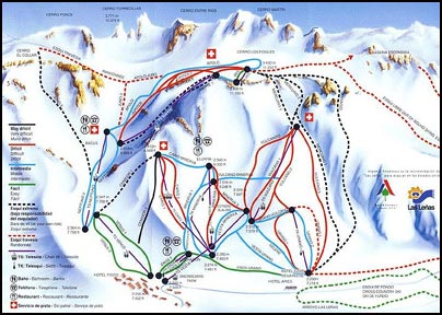 Las Lenas Trail Map - CLICK TO ENLARGE.