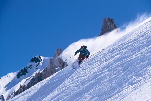 Skiing at Las Lenas, Argentina.