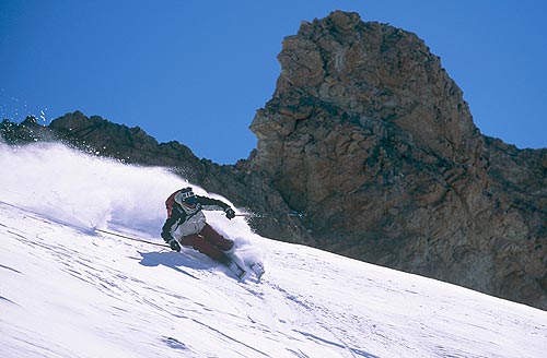 Skiing at Las Lenas, Argentina.